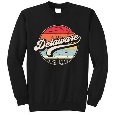 Retro Delaware Home State De Cool 70s Style Sunset Sweatshirt