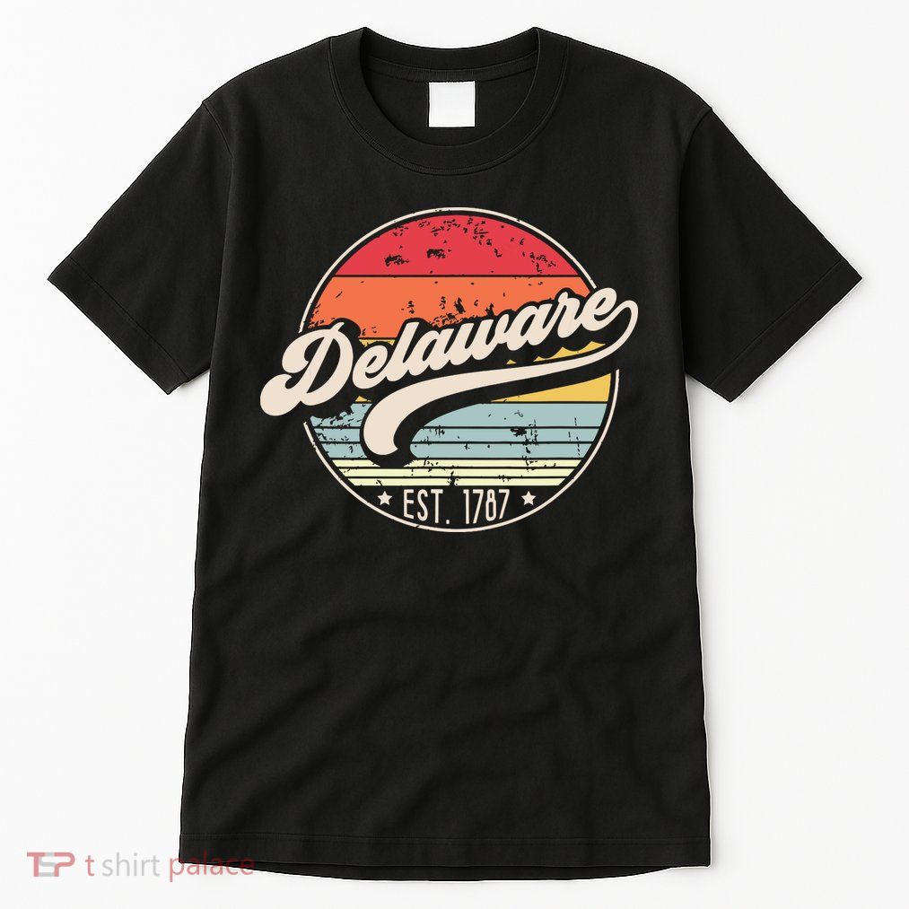 Retro Delaware Home State De Cool 70s Style Sunset Tall T-Shirt