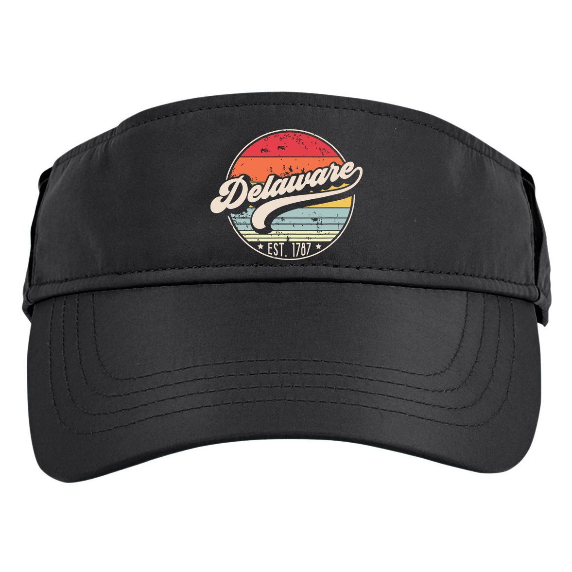 Retro Delaware Home State De Cool 70s Style Sunset Adult Drive Performance Visor