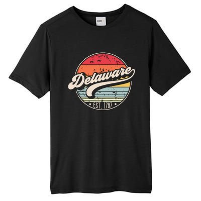 Retro Delaware Home State De Cool 70s Style Sunset Tall Fusion ChromaSoft Performance T-Shirt