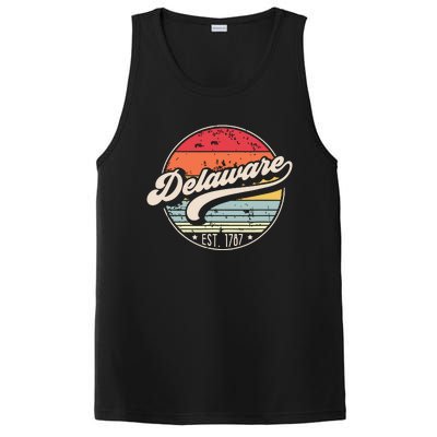 Retro Delaware Home State De Cool 70s Style Sunset PosiCharge Competitor Tank