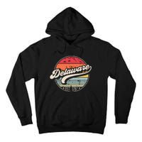 Retro Delaware Home State De Cool 70s Style Sunset Tall Hoodie