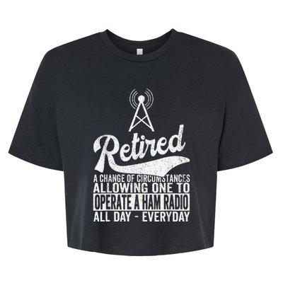 Retired Definition Ham Radio Retirement Plan Amateur Radio Bella+Canvas Jersey Crop Tee