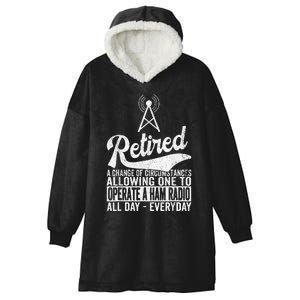 Retired Definition Ham Radio Retirement Plan Amateur Radio Hooded Wearable Blanket