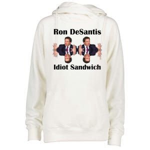 Ron Desantis Idiot Sandwich Florida Governor Womens Funnel Neck Pullover Hood