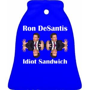 Ron Desantis Idiot Sandwich Florida Governor Ceramic Bell Ornament