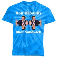 Ron Desantis Idiot Sandwich Florida Governor Kids Tie-Dye T-Shirt