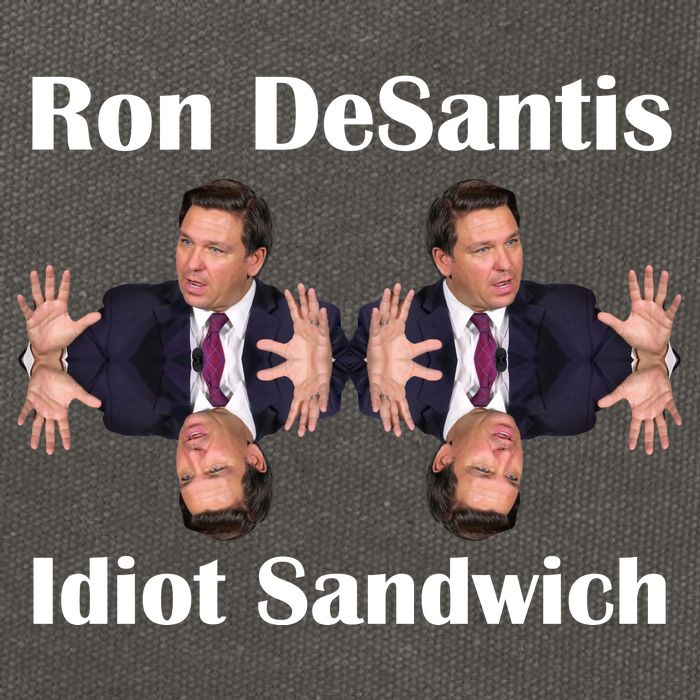 Ron Desantis Idiot Sandwich Florida Governor Cotton Canvas Backpack