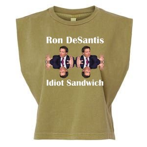 Ron Desantis Idiot Sandwich Florida Governor Garment-Dyed Women's Muscle Tee