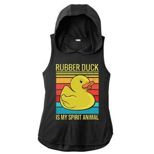 Rubber Duck Is My Spirit Animal I Duck Lover Ladies PosiCharge Tri-Blend Wicking Draft Hoodie Tank