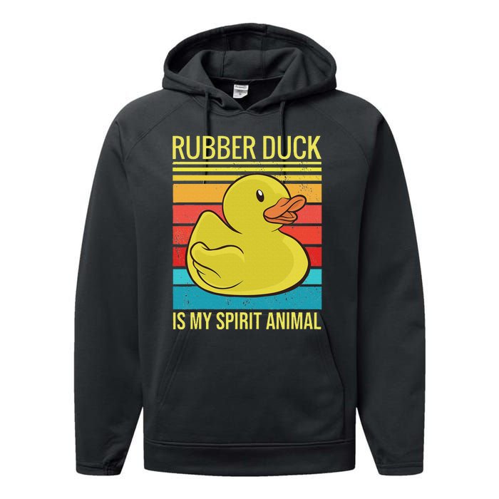 Rubber Duck Is My Spirit Animal I Duck Lover Performance Fleece Hoodie