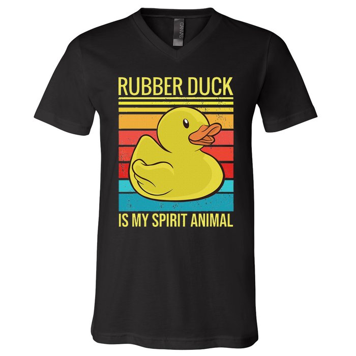 Rubber Duck Is My Spirit Animal I Duck Lover V-Neck T-Shirt