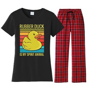 Rubber Duck Is My Spirit Animal I Duck Lover Women's Flannel Pajama Set