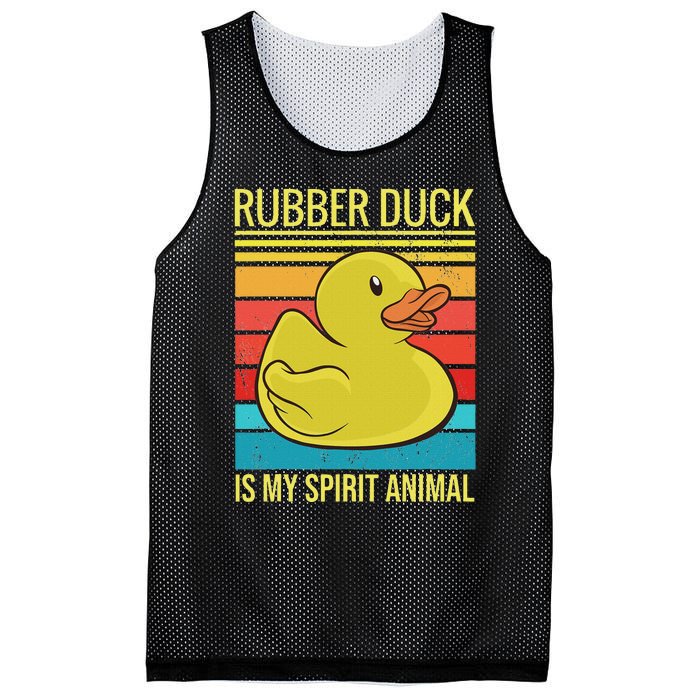 Rubber Duck Is My Spirit Animal I Duck Lover Mesh Reversible Basketball Jersey Tank