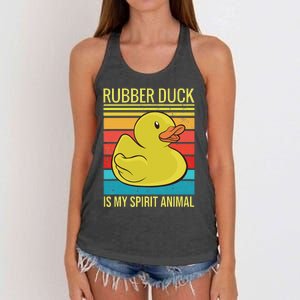 Rubber Duck Is My Spirit Animal I Duck Lover Women's Knotted Racerback Tank