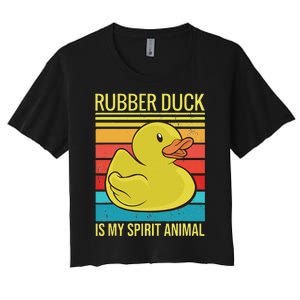 Rubber Duck Is My Spirit Animal I Duck Lover Women's Crop Top Tee