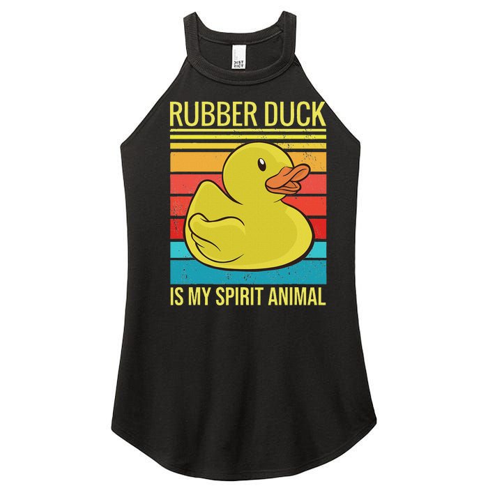 Rubber Duck Is My Spirit Animal I Duck Lover Women's Perfect Tri Rocker Tank