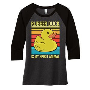 Rubber Duck Is My Spirit Animal I Duck Lover Women's Tri-Blend 3/4-Sleeve Raglan Shirt