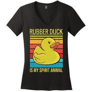 Rubber Duck Is My Spirit Animal I Duck Lover Women's V-Neck T-Shirt