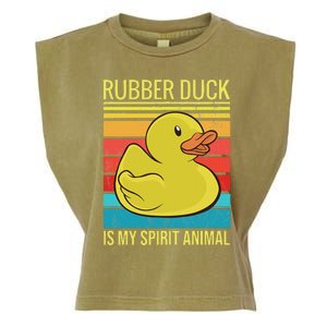 Rubber Duck Is My Spirit Animal I Duck Lover Garment-Dyed Women's Muscle Tee