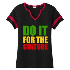 Rasta Do It For The Culture Jamaican Rastafarian Gift Ladies Halftime Notch Neck Tee