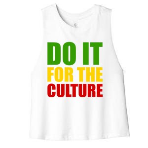 Rasta Do It For The Culture Jamaican Rastafarian Gift Women's Racerback Cropped Tank