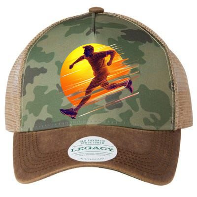 Running Dad In The Sunset Endless Trails And Golden Skies Great Gift Legacy Tie Dye Trucker Hat