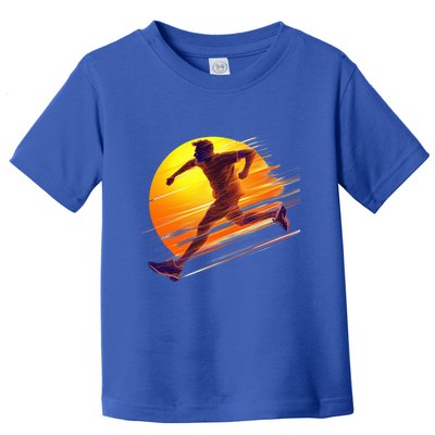 Running Dad In The Sunset Endless Trails And Golden Skies Great Gift Toddler T-Shirt