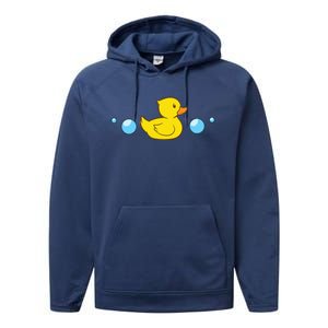 Rubber Duck In Water Love Rubber Ducks Gift Performance Fleece Hoodie