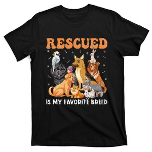 Rescued Dog Is My Favorite Breed Animals Rescue Dogs Lover T-Shirt