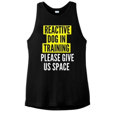 Reactive Dog In Training BOTH SIDES & Nervous Dog Owners Ladies PosiCharge Tri-Blend Wicking Tank