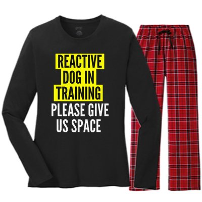 Reactive Dog In Training BOTH SIDES & Nervous Dog Owners Women's Long Sleeve Flannel Pajama Set 