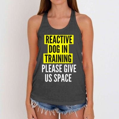 Reactive Dog In Training BOTH SIDES & Nervous Dog Owners Women's Knotted Racerback Tank