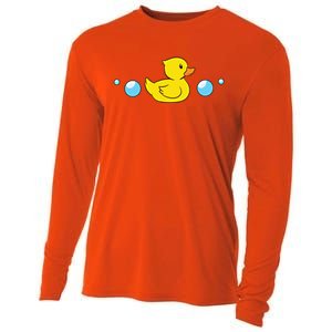 Rubber Duck In Water Love Rubber Ducks Gift Cooling Performance Long Sleeve Crew