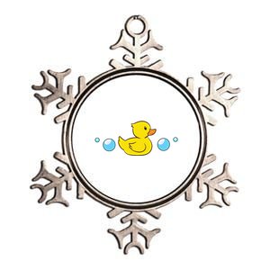 Rubber Duck In Water Love Rubber Ducks Gift Metallic Star Ornament