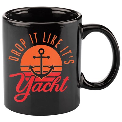 Retro Drop It Likes Its Yacht Funny Sailing 11oz C Handle Ceramic Mug