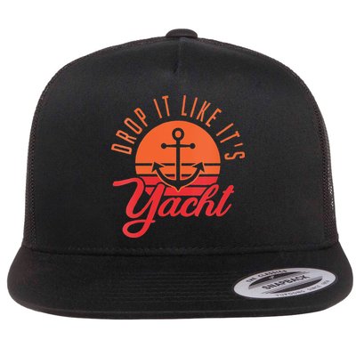 Retro Drop It Likes Its Yacht Funny Sailing Flatbill Hat