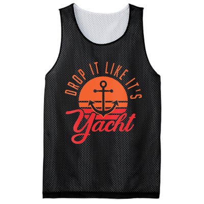 Retro Drop It Likes Its Yacht Funny Sailing Mesh Reversible Basketball Jersey Tank
