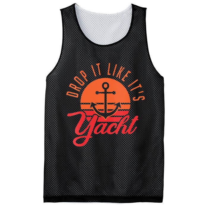 Retro Drop It Likes Its Yacht Funny Sailing Mesh Reversible Basketball Jersey Tank