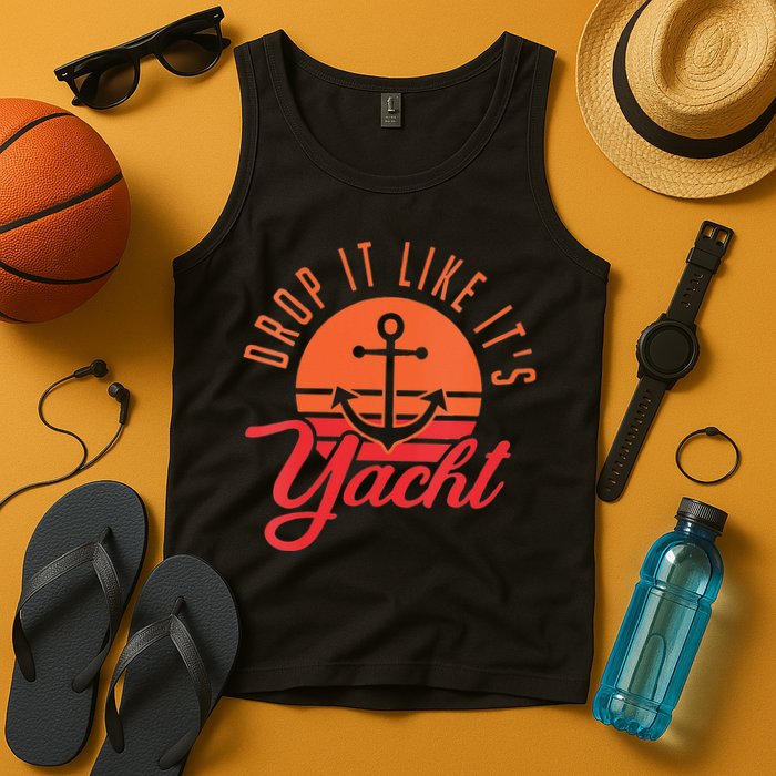 Retro Drop It Likes Its Yacht Funny Sailing Tank Top