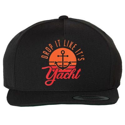 Retro Drop It Likes Its Yacht Funny Sailing Wool Snapback Cap