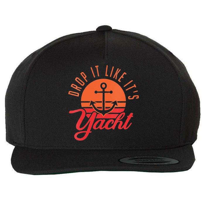 Retro Drop It Likes Its Yacht Funny Sailing Wool Snapback Cap