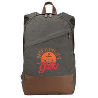 Retro Drop It Likes Its Yacht Funny Sailing Cotton Canvas Backpack