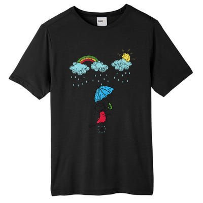 Rainbow Dreams In The Rain Tall Fusion ChromaSoft Performance T-Shirt