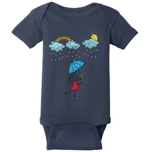 Rainbow Dreams In The Rain Baby Bodysuit