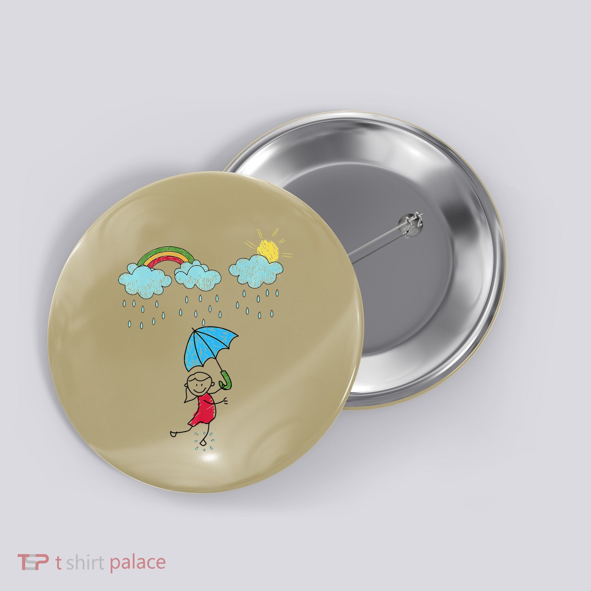 Rainbow Dreams In The Rain Button