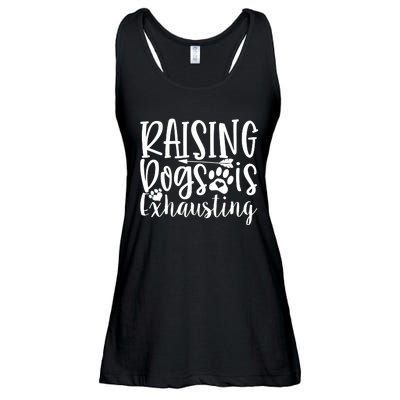 Raising Dogs Is Exhausting Ladies Essential Flowy Tank