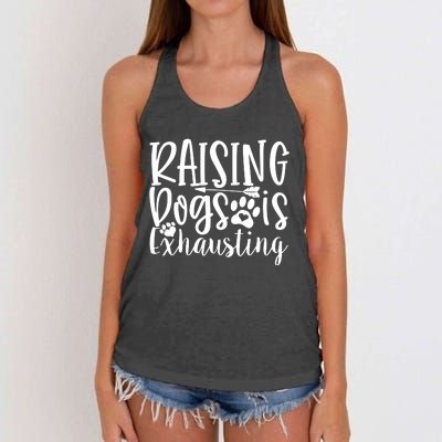 Raising Dogs Is Exhausting Women's Knotted Racerback Tank