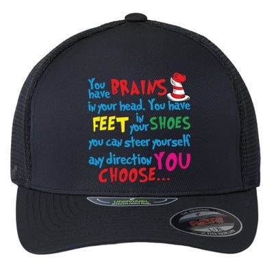 Reading Day Inspirational Teacher Reading Lover National Read Across America Flexfit Unipanel Trucker Cap