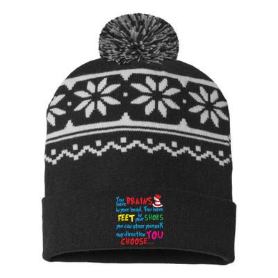 Reading Day Inspirational Teacher Reading Lover National Read Across America USA-Made Snowflake Beanie